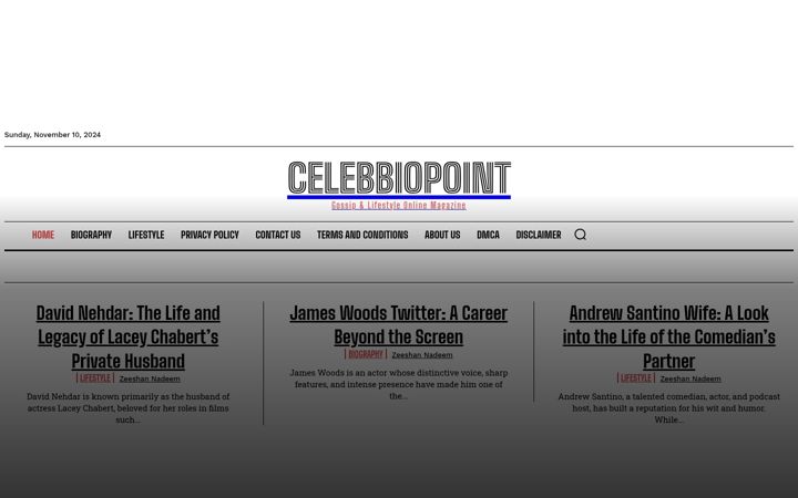 Screenshot of celebbiopoint.com