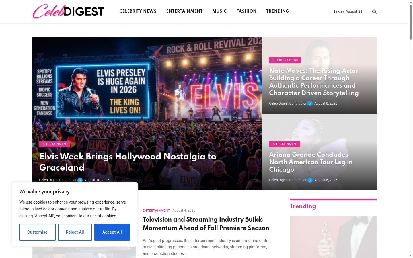 Screenshot of the consent banner shown before any interaction