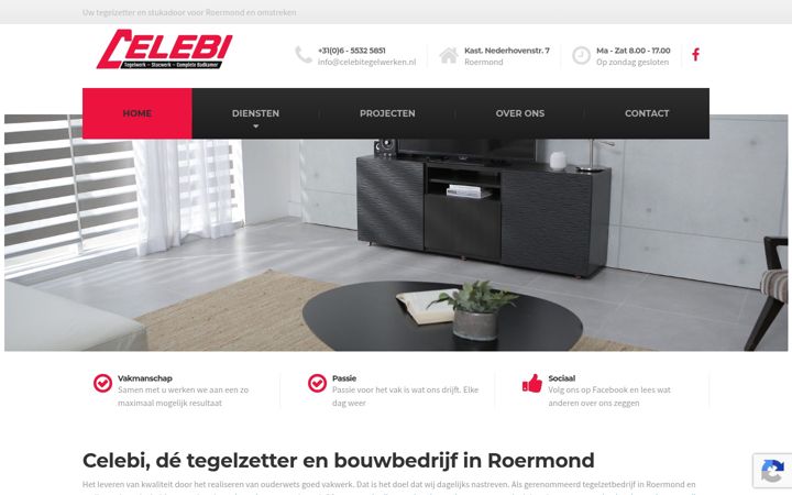 Screenshot di celebitegelwerken.nl