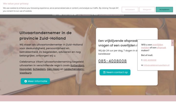 Screenshot di celebramusvitam.nl