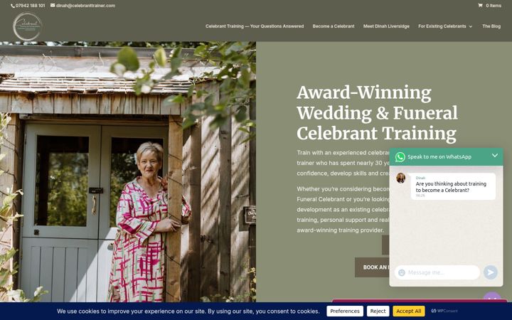Screenshot of celebranttrainer.com