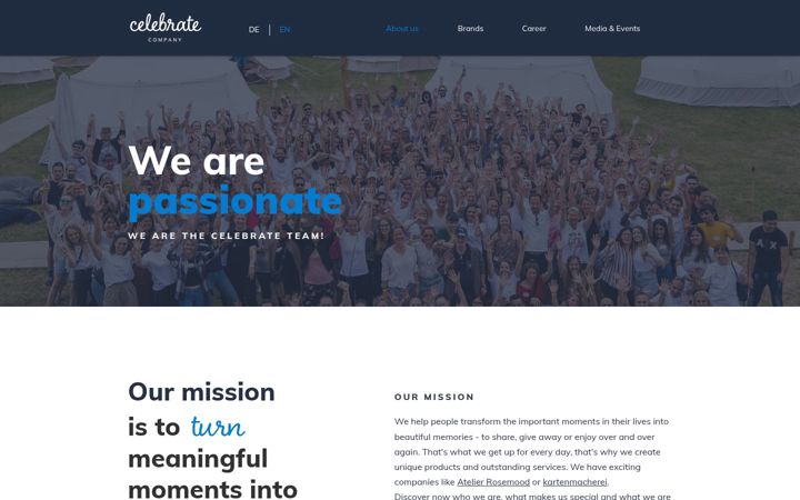 Screenshot of celebrate.company