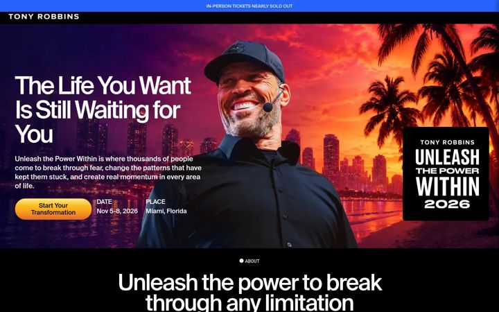 Screenshot of celebratewithtony.com