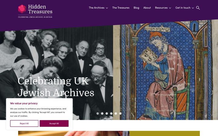 Screenshot of celebratingjewisharchives.org