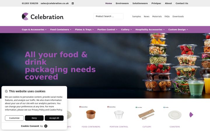 Screenshot of celebration.co.uk