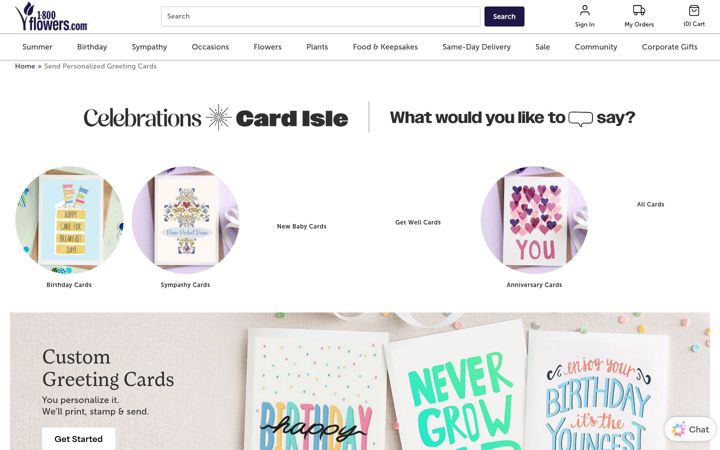 Screenshot of celebrations.com
