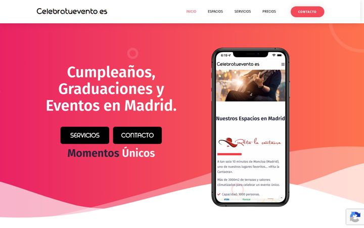 Screenshot of celebratuevento.es