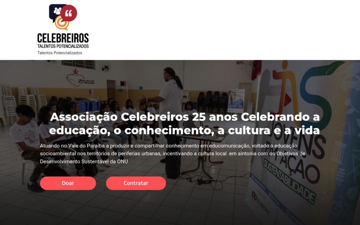 Screenshot stránky celebreiros.org.br