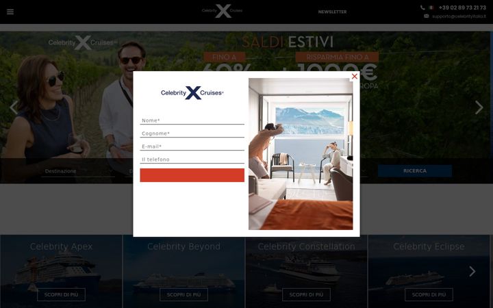 Screenshot of celebritycruises.it