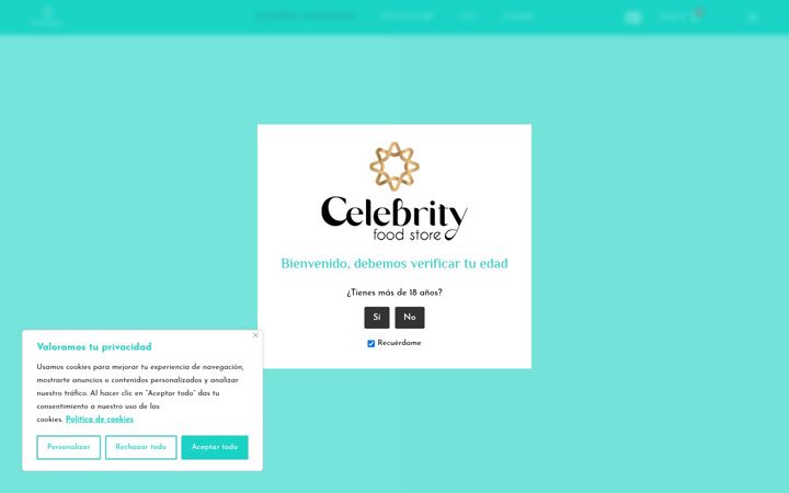 Screenshot of celebrityfoodstore.com