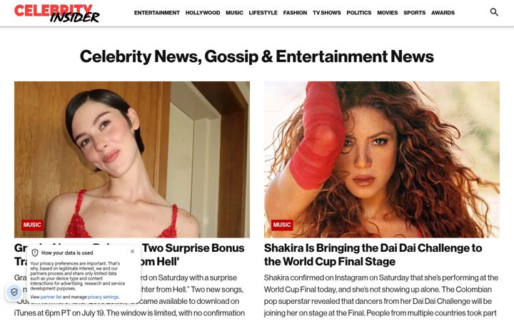 Screenshot of celebrityinsider.org