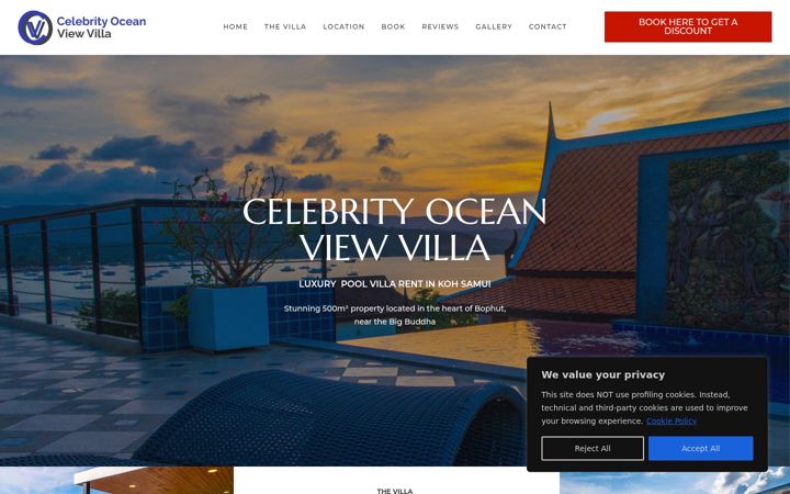 Screenshot of celebrityoceanviewvilla.com