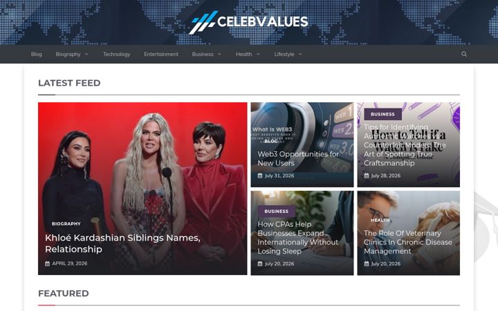 Screenshot of celebvalues.com