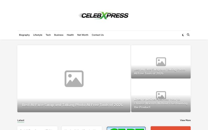 Screenshot of celebxpress.co.uk