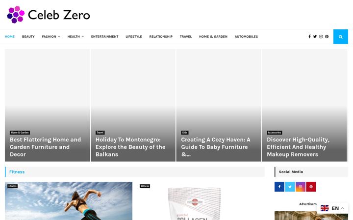 Screenshot of celebzero.com