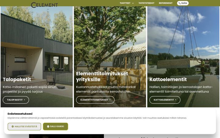 Skærmbillede af celement.fi