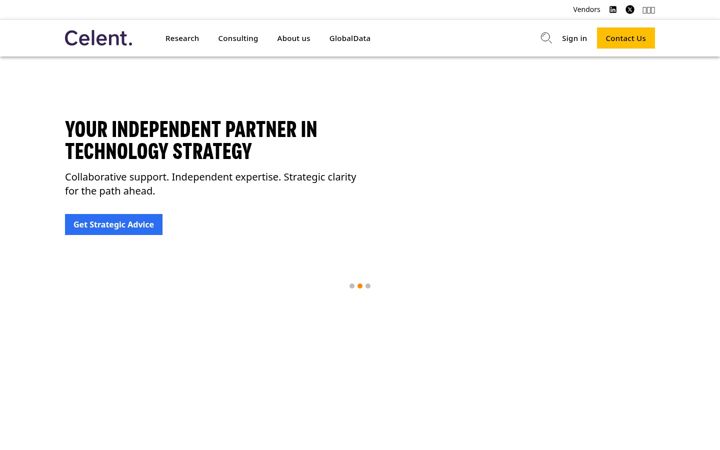 Screenshot von celent.com