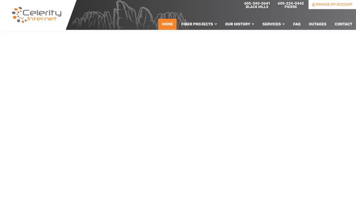 Screenshot of celerityinternet.com