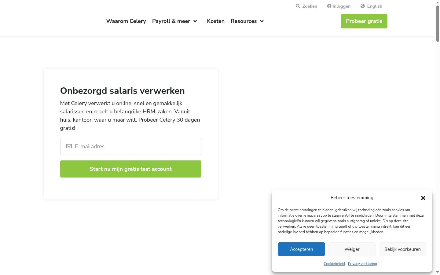 Skärmbild av samtyckesbannern som visades före någon interaktion