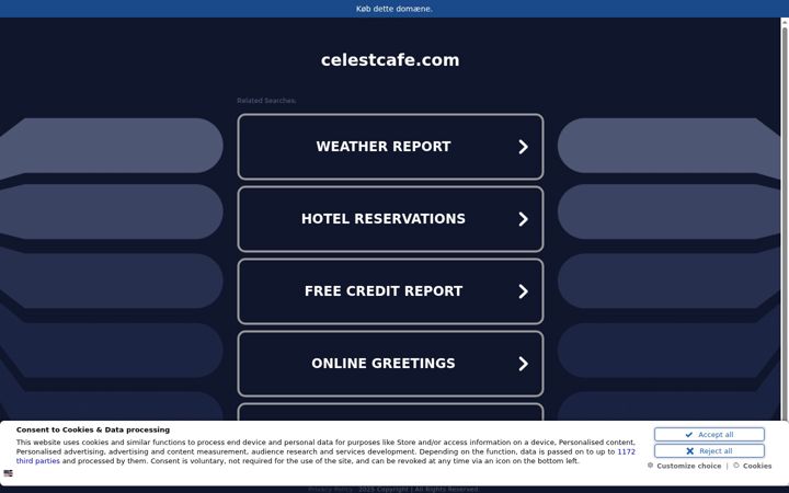 Screenshot of celestcafe.com
