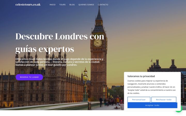 Screenshot ta' celestetours.co.uk