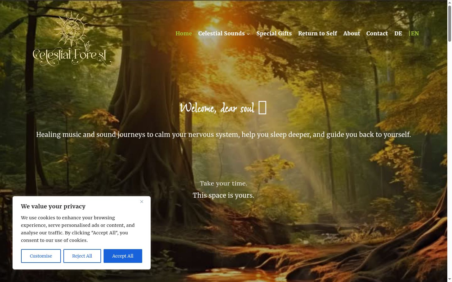 Screenshot del banner di consenso mostrato prima di qualsiasi interazione