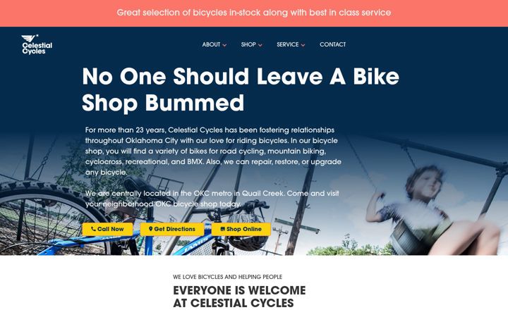Screenshot ta' celestialcycles.com