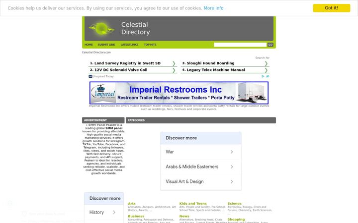 Screenshot of celestialdirectory.com