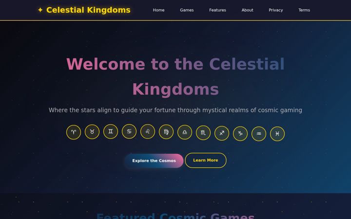 Screenshot of celestialkingdomcasino.com