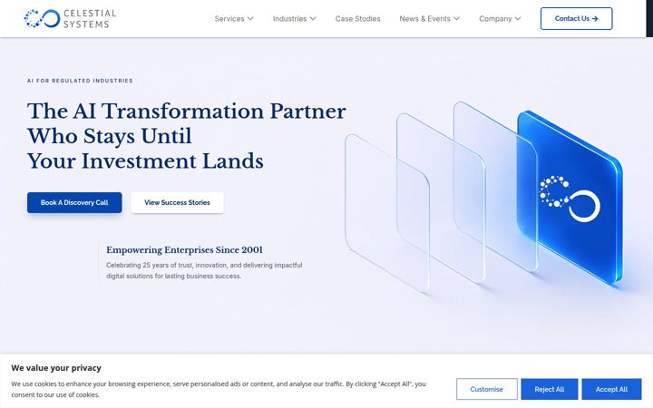 Screenshot of celestialsys.com
