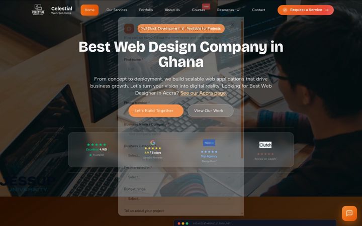 Screenshot ta' celestialwebsolutions.net