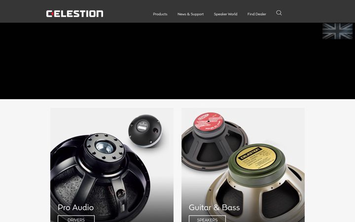Screenshot of celestion.com