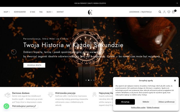 Screenshot of celestiwatches.com