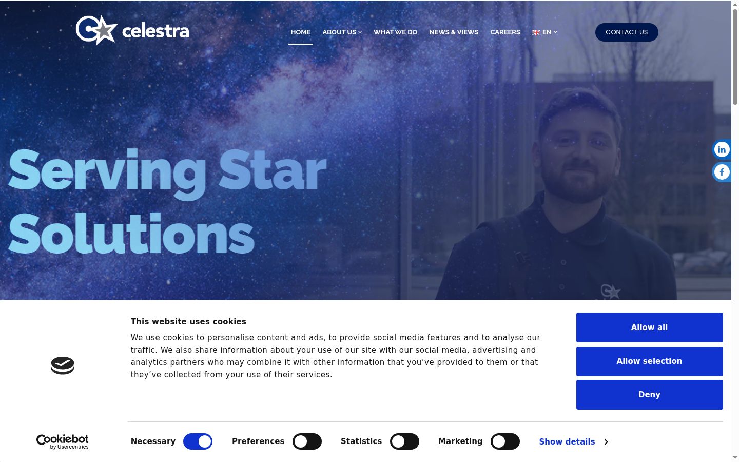 Screenshot del banner di consenso mostrato prima di qualsiasi interazione