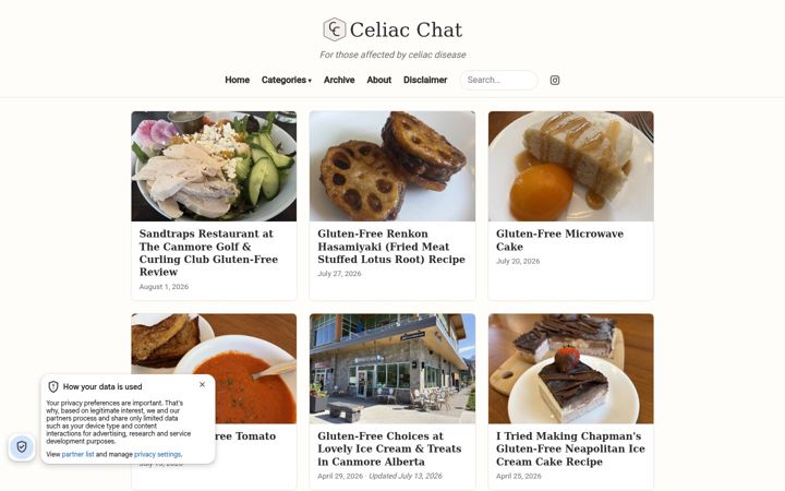 Screenshot του celiacchat.ca