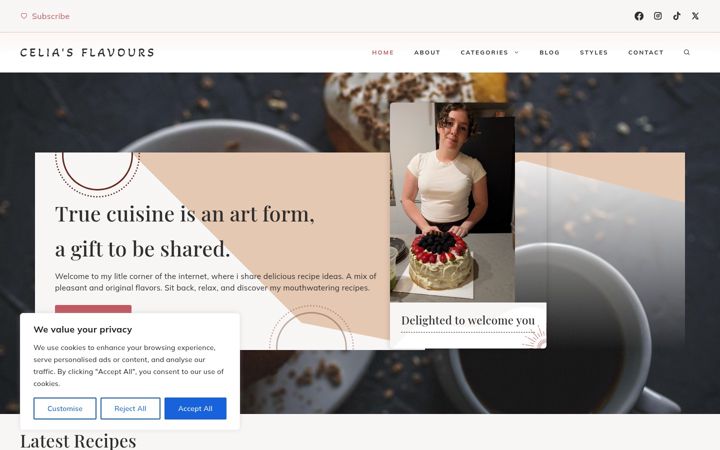 Screenshot of celiaflavours.fr