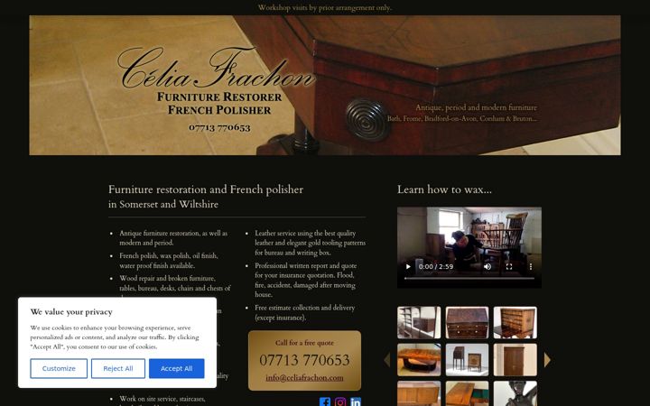 Screenshot of celiafrachon.com