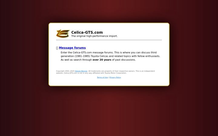 Screenshot of celica-gts.com