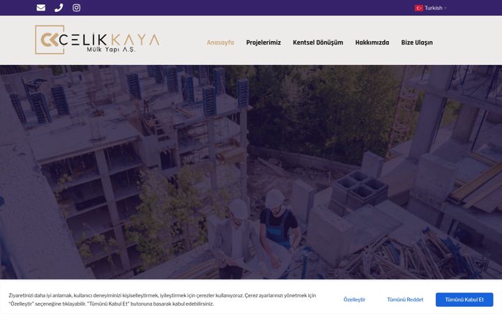 Screenshot of celikkayamulk.com