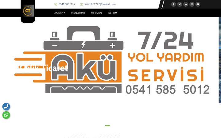 Kuvakaappaus sivustosta celikticaretaku.com.tr