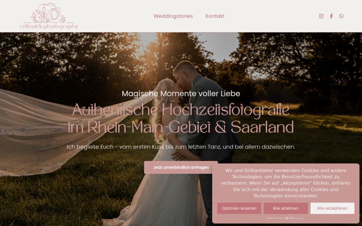 Screenshot of celinatrkphotography.com