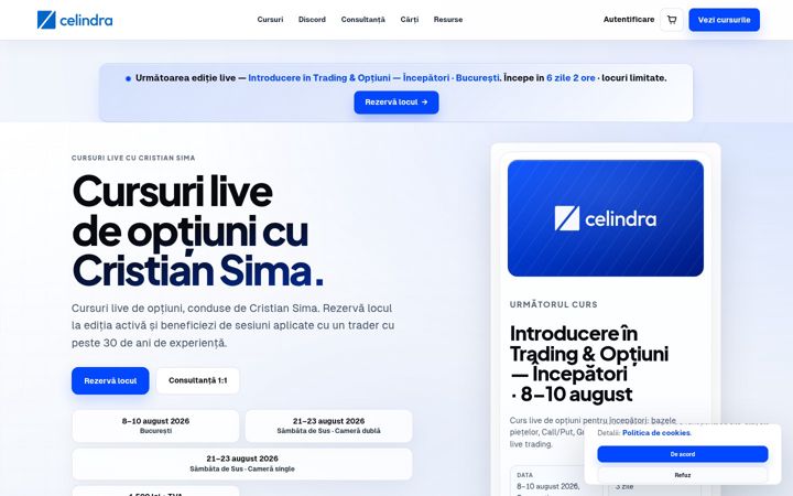 Captura de pantalla de celindra.ro