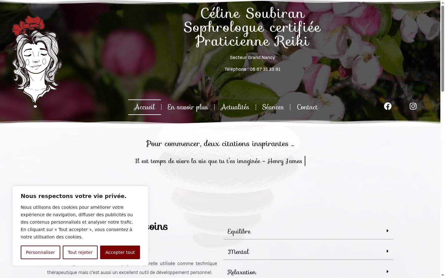 Capture d'écran de la bannière de consentement affichée avant toute interaction