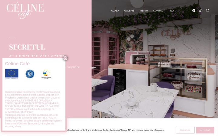 Captura de pantalla de celinecafe.ro