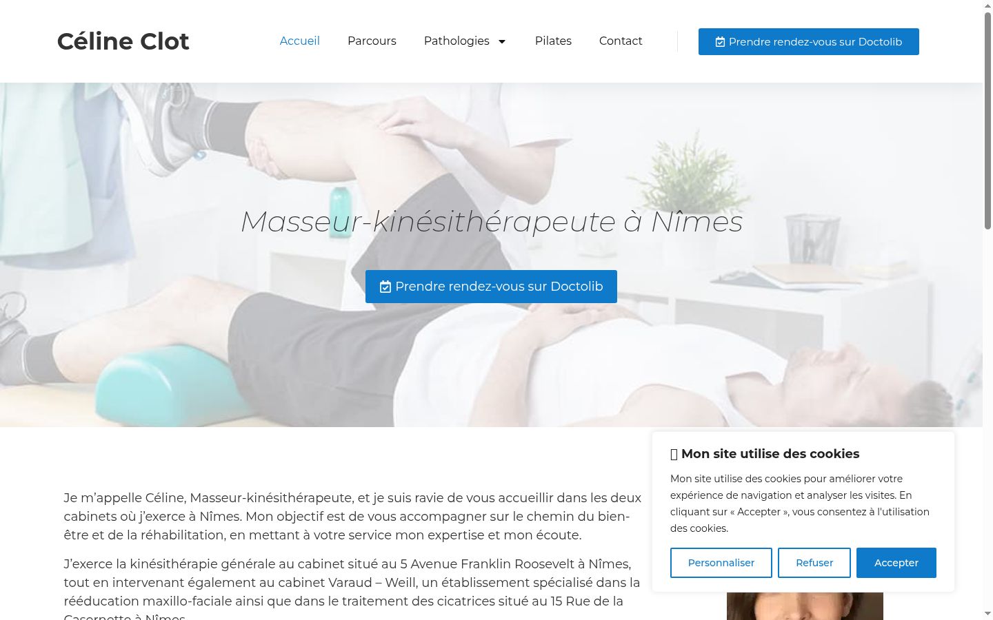 Capture d'écran de la bannière de consentement affichée avant toute interaction