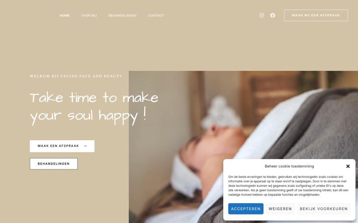 Screenshot di celinefaceandbeauty.nl