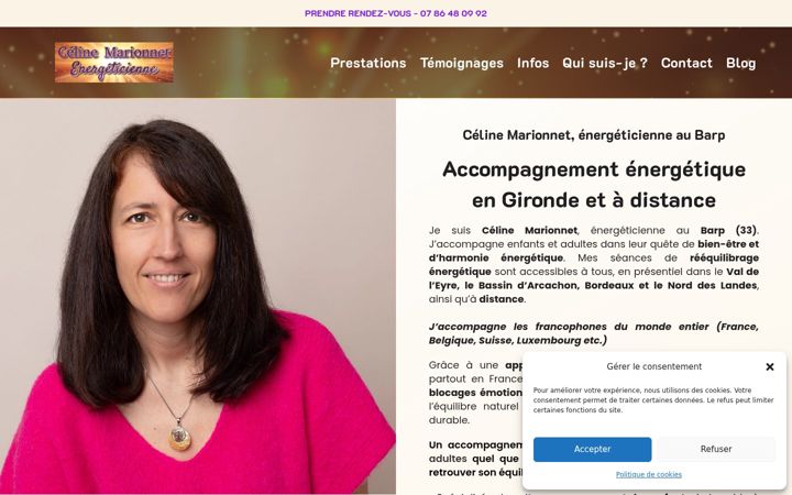 Screenshot of celinemarionnetenergeticienne.fr