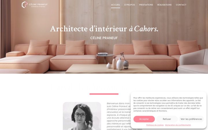 Screenshot of celinepraneuf.fr