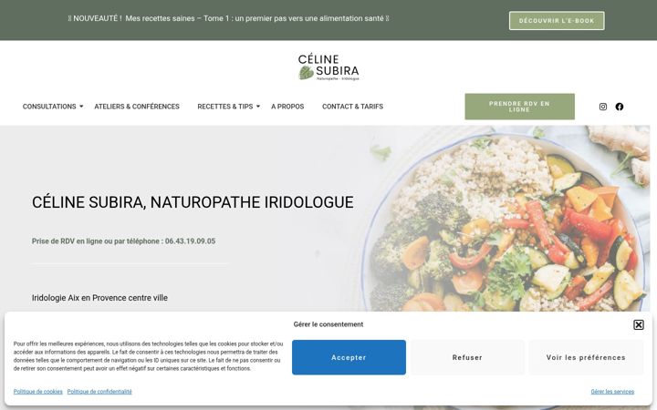 Skjámynd af celinesubira.fr