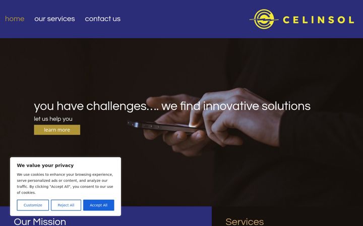 Screenshot of celinsol.com